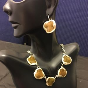 Silver Tone Necklace & Earring Set